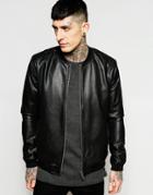 Only & Sons Faux Leather Perforated Jacket - Black