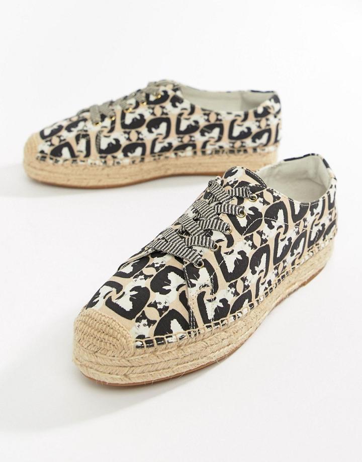 Paul & Joe Sister Cat Print Espadrilles - Pink