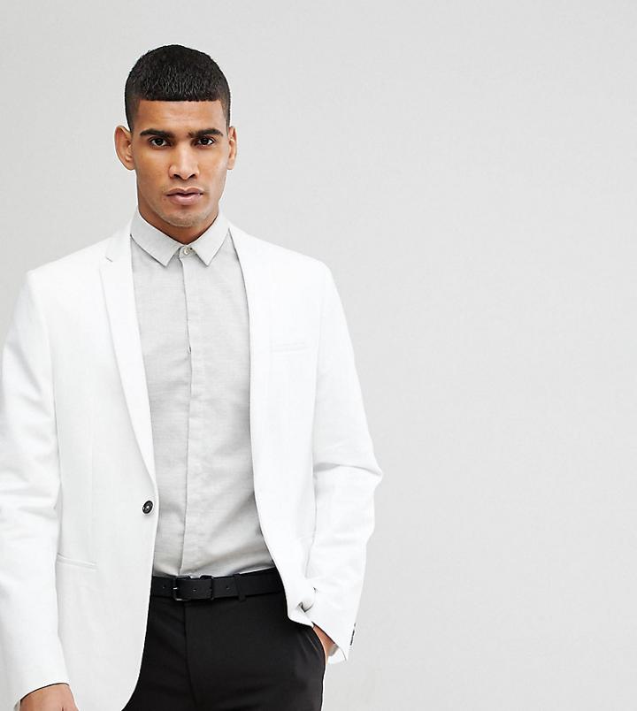 Noak Skinny Jersey Blazer - White