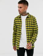 Another Influence Regular Fit Flannel Check Shirt-yellow