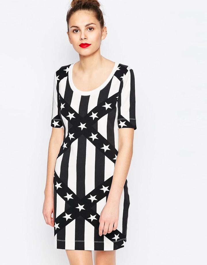 Love Moschino Racing Stripes T-shirt Dress - Multi