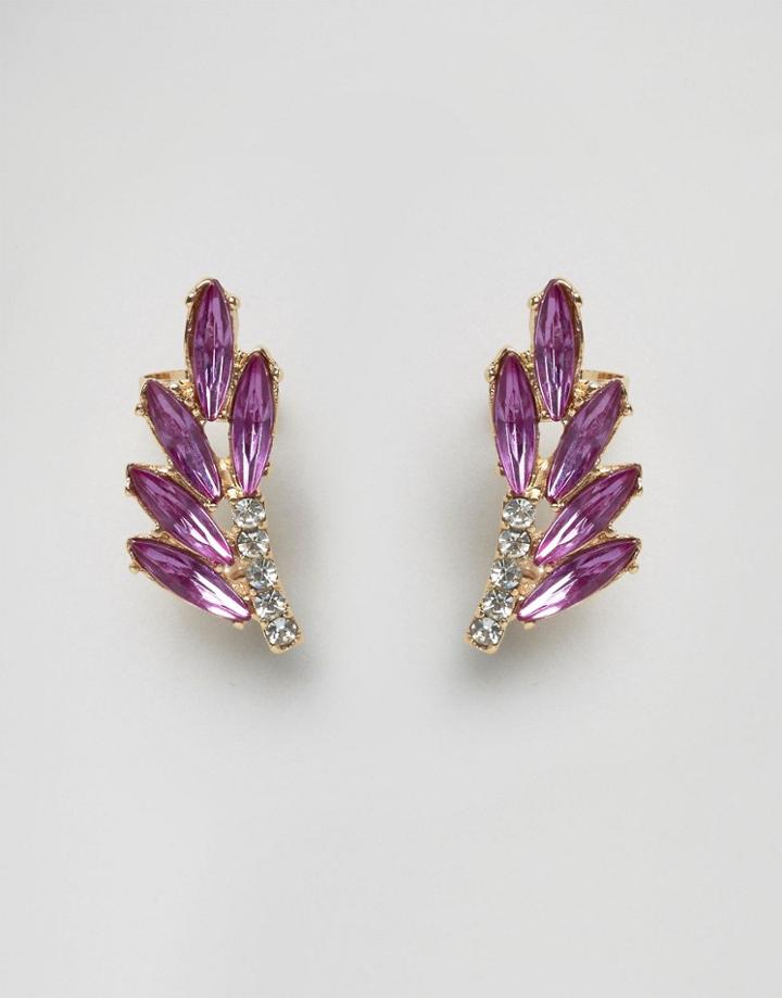 Asos Jewel Ear Cuffs - Purple