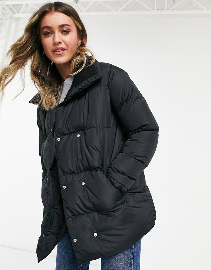 Threadbare Dorata Padded Coat-black