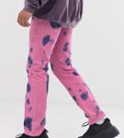 Reclaimed Vintage Inspired Tie Dye Jeans In Pink
