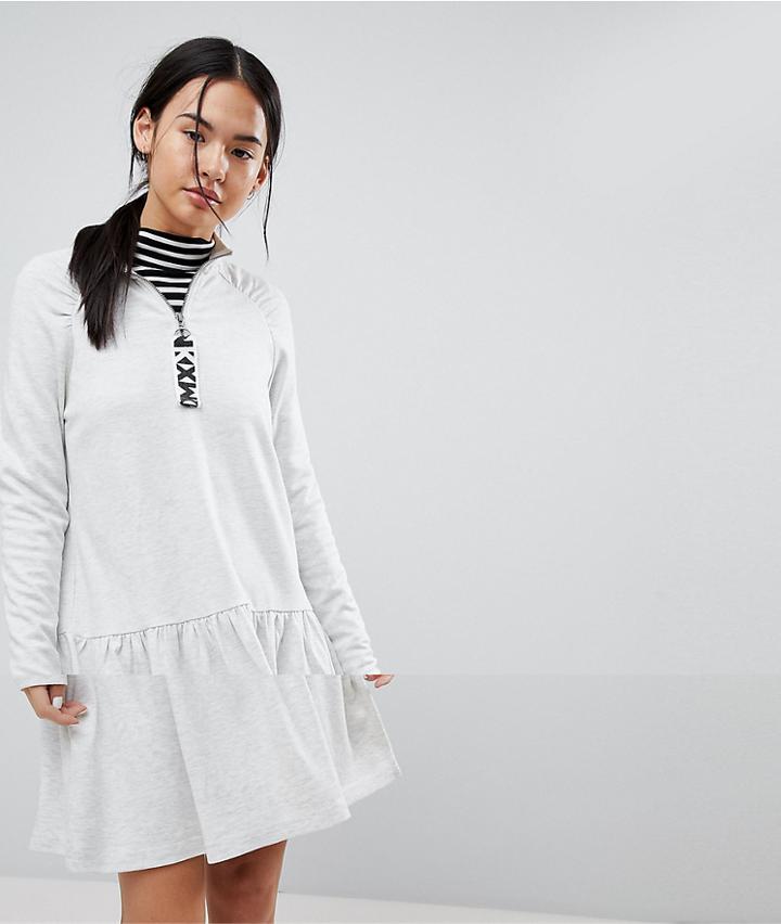 Noisy May Drop Hem Waist Dress - White