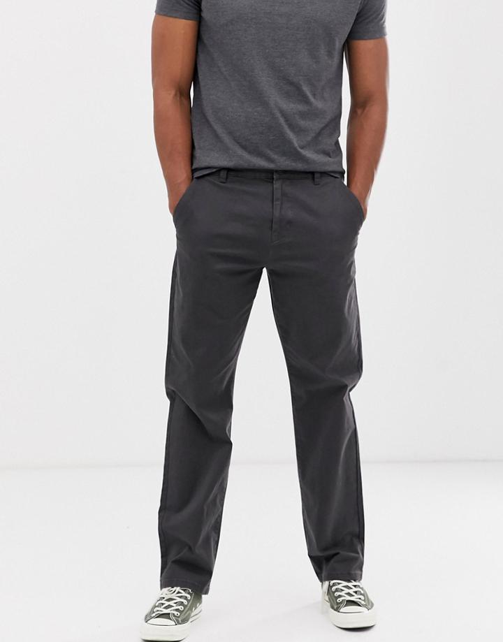 Only & Sons Wide Leg Chino In Gray - Navy