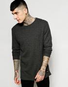 Only & Sons Waffle Knitted Sweater - Charcoal