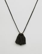 Asos Necklace With Tassles In Black - Black