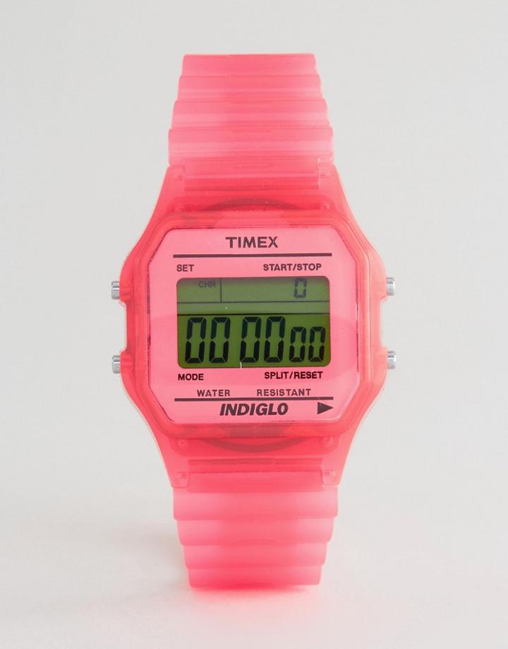 Timex Digital Watch In Pink - Pink