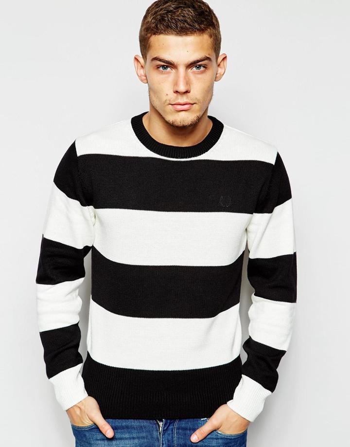 Fred Perry Laurel Wreath Sweater With Block Hoop