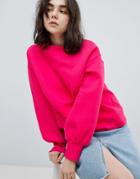 Pieces Balloon Sleeve Sweatshirt - Pink