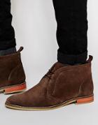Asos Chukka Boots In Brown Suede With Natural Sole - Brown