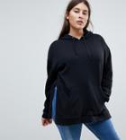 Asos Curve Hoodie With Side Split Detail - Black