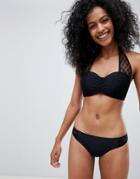 Figleaves Icon Spot Mesh Bikini Bottom - Black
