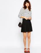 Asos A-line Linen Skirt With Pocket Detail - Black