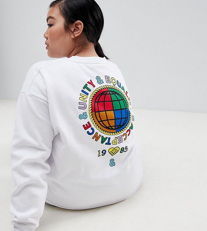 Asos Design X Glaad & Curve Sweatshirt With Back Print - White
