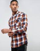 Esprit Shirt In Slim Fit Check - Beige