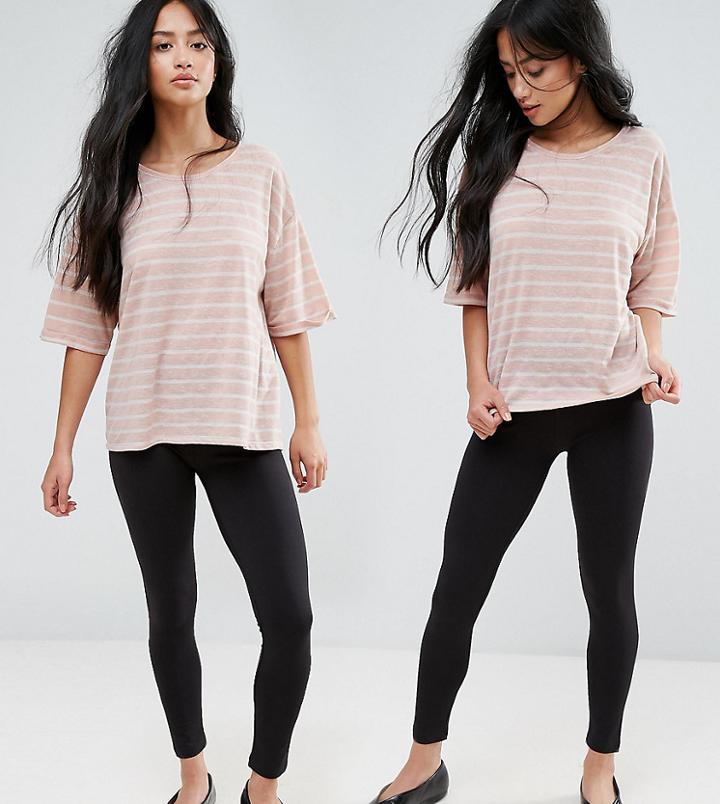 New Look Petite 2 Pack Leggings In Black