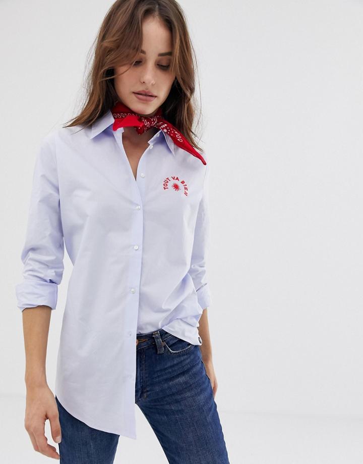 Maison Scotch Embroidered Chest Shirt