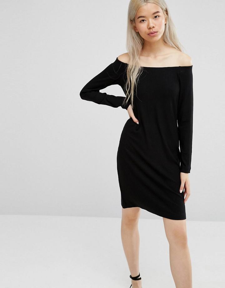 Weekday Off The Shoulder Dress - Black