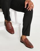 London Rebel X Faux Leather Loafers In Brown