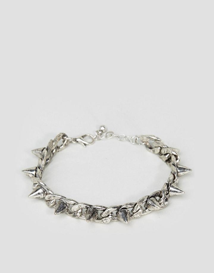 Asos Chain Bracelet With Studs - Silver