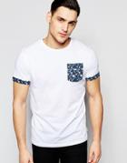 Bellfield T-shirt With Geometric Print Pocket - White