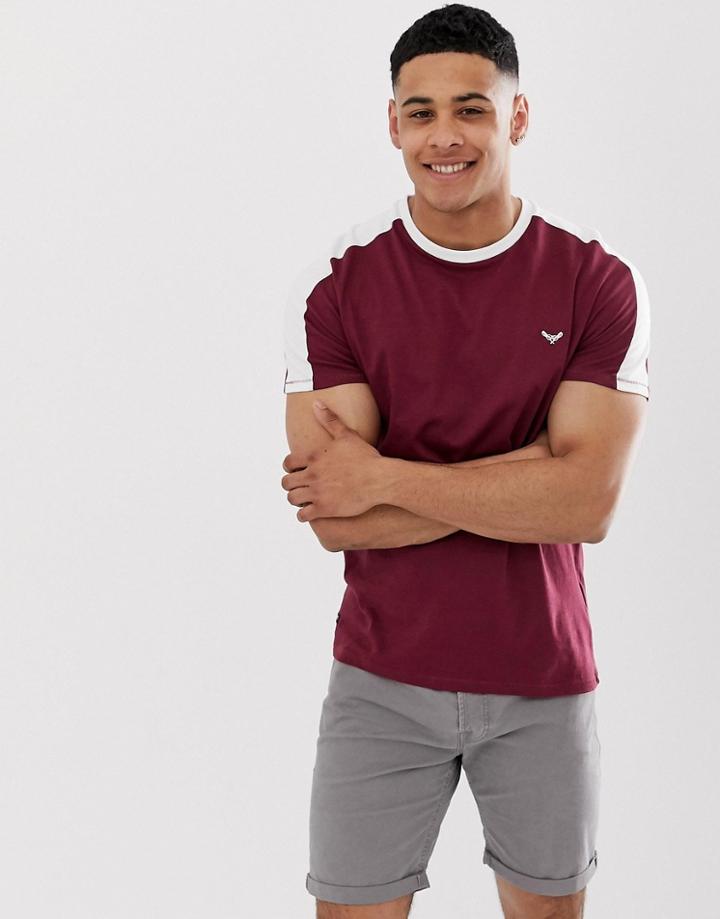 Threadbare Panel T-shirt - Red