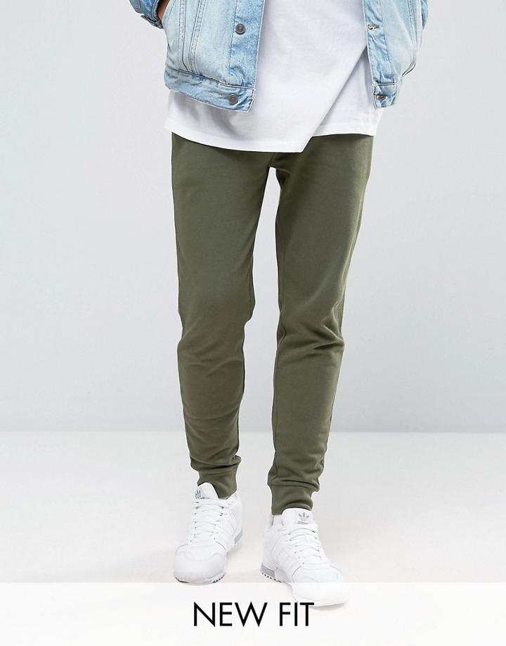 Asos Skinny Joggers In Khaki - Green