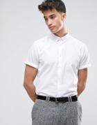 Asos Regular Fit Shirt With Button Down Collar In White - White