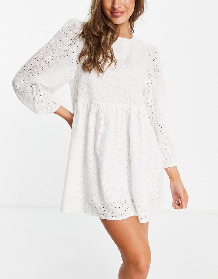 In The Style Tiered Frill Mini Dress In White