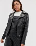 Muubaa Lobelia Studded Leather Jacket - Black