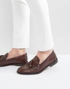 Asos Loafers In Burgundy With Charm Detail - Red