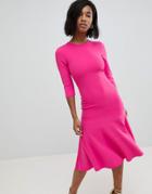 Club L Kick Flare Scuba Crepe Dress - Pink