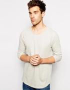 Nudie 3/4 Sleeve Top Backbone - Greymelange