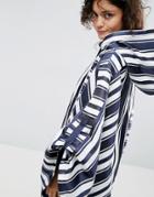 Asos White Stripe Kimono Jacket - Multi
