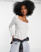 Bolongaro Trevor Buttondown Jersey Henley Top In Gray