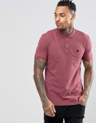 Asos Polo Shirt In Red Pique With Button Down Collar With Logo - Red Brick