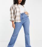 New Look Curve Flared Jeans In Mid Blue