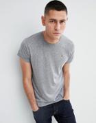 Hollister Core Crewneck T-shirt Seagull Logo In Gray Marl - Gray