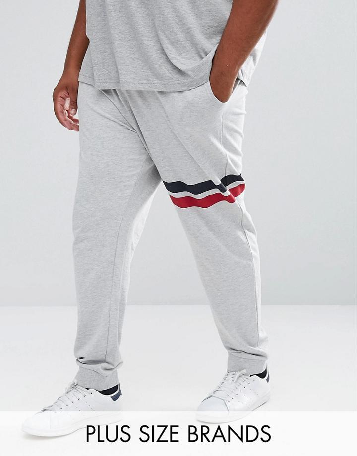 Only & Sons Plus Joggers With Stripe Detail - Gray