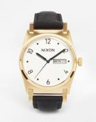 Nixon Jane Leather Gold Watch - Black