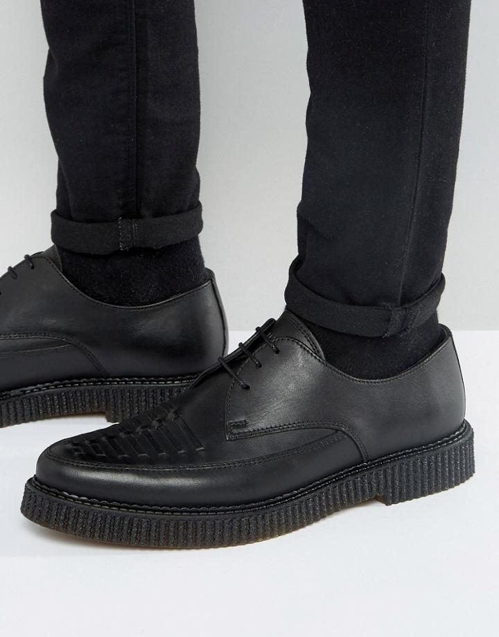Religion Leather Creeper Derby Shoes - Black