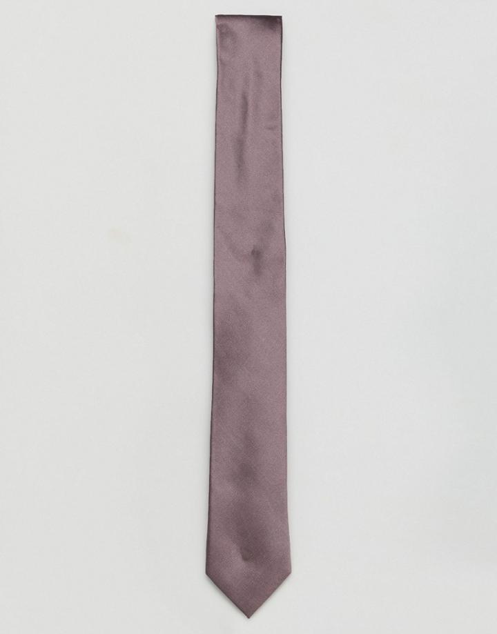 Farah Plain Woven Tie - Pink