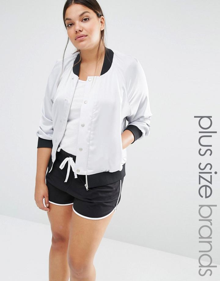 One Day Plus Bomber Jacket - Silver