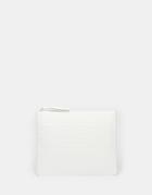 South Beach 'oh Yeahhhh' Embossed Clutch Bag - White