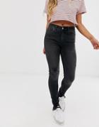 Pieces Delly 'stay Black' Ankle Grazer Skinny Jeans