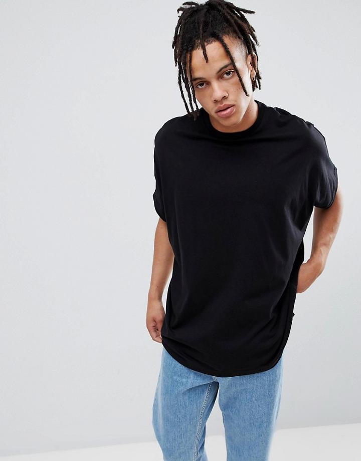 Asos Design Extreme Oversized T-shirt In Black - Black