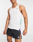 Adidas Running Own The Run Tank Top In White And Multi