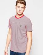 Lyle & Scott T-shirt With Fine Stripe In Red - Ruby